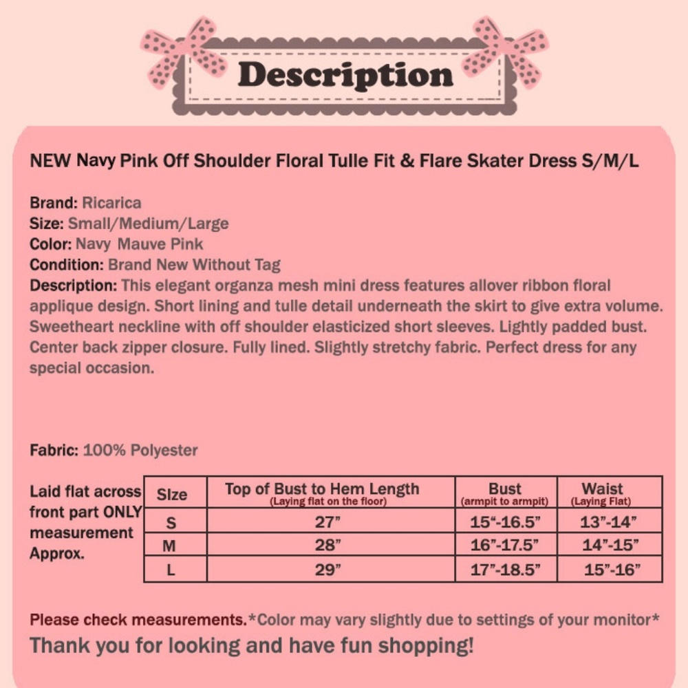 Navy Blue Pink Floral Off Shoulder Cocktail Dress - Picture 6 of 6